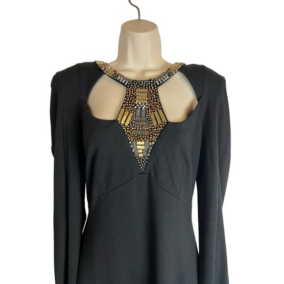 Venus Gladiator Neck Jeweled Cocktail Dress Structured 10 Cut Out Curvy Sexy - Picture 3 of 11